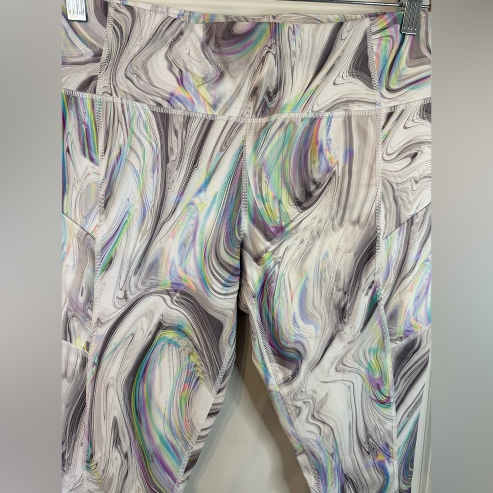 Athleta Women’s Contender White Opal Powerlifting Iridescent Leggings - Medium - Picture 2 of 8